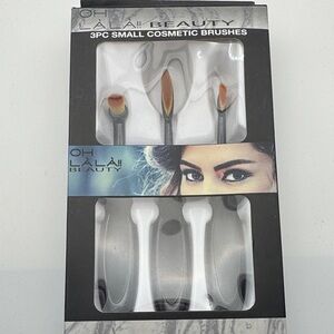 3-Piece Small Cosmetic Brushes - Black and White